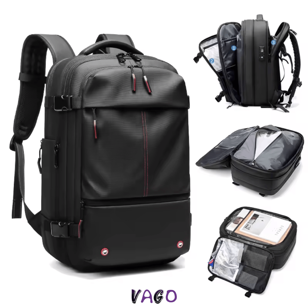 Mochila de Viaje Expandible con Compresión al Vacío – Hasta 70% Más Espacio